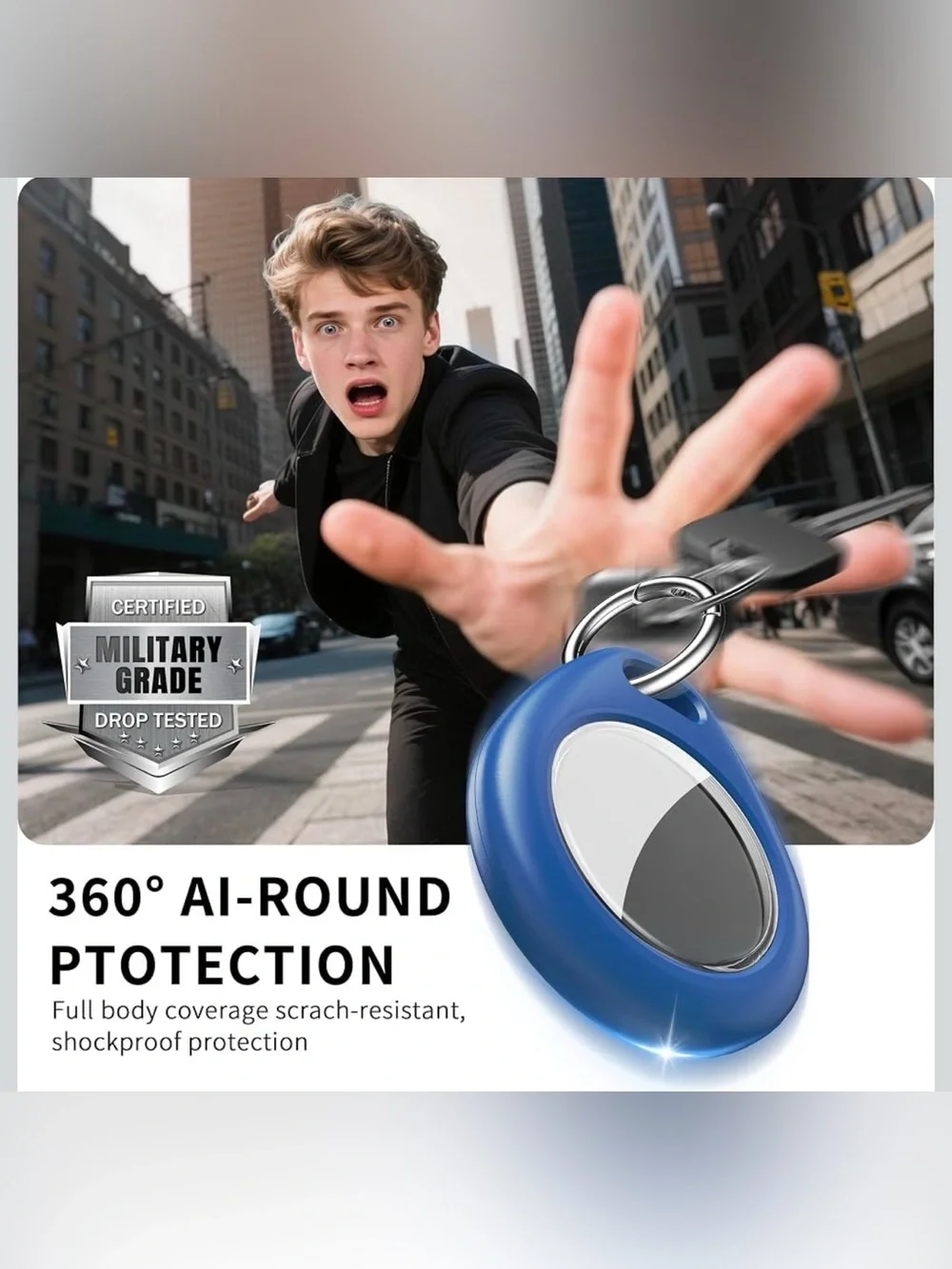 Universal Bluetooth Tracker Keyring - Black & Blue Silicone Covers! NWT GREAT 🎁